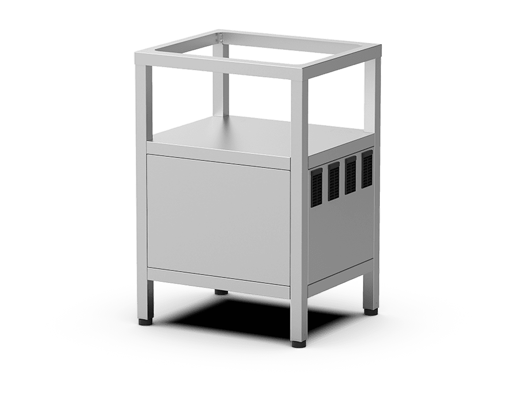 Unox Soporte para colocar HOT VACUUM a la altura perfecta para trabajar con compresor integrado. Disponible solo para algunos mercados - contactar con el equipo comercial para información adicional. XUC149.