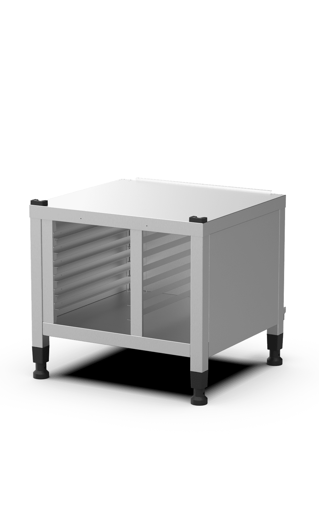 Unox Suporte multifuncional para repor em segurança as bandejas e colocar o forno na altura perfeita para trabalhar. Equipado com coberturas laterais. XWDMA-0611-H.