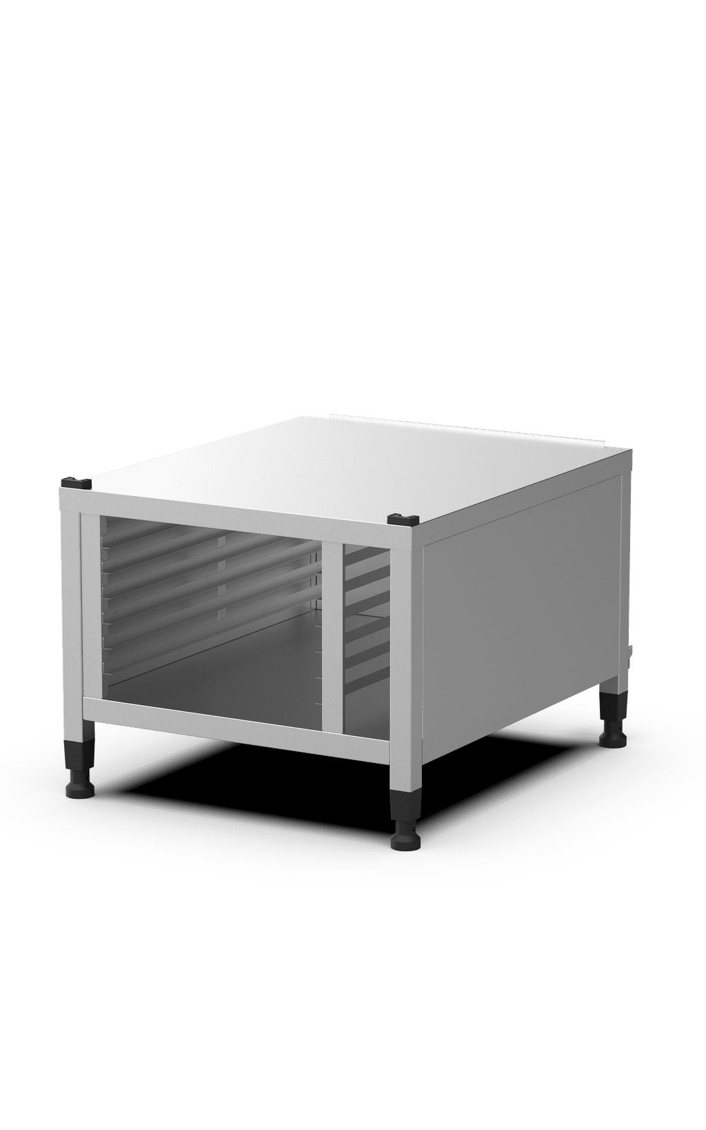 Unox Suporte multifuncional para repor em segurança as bandejas e colocar o forno na altura perfeita para trabalhar. Equipado com coberturas laterais. XWDMA-0621-H.