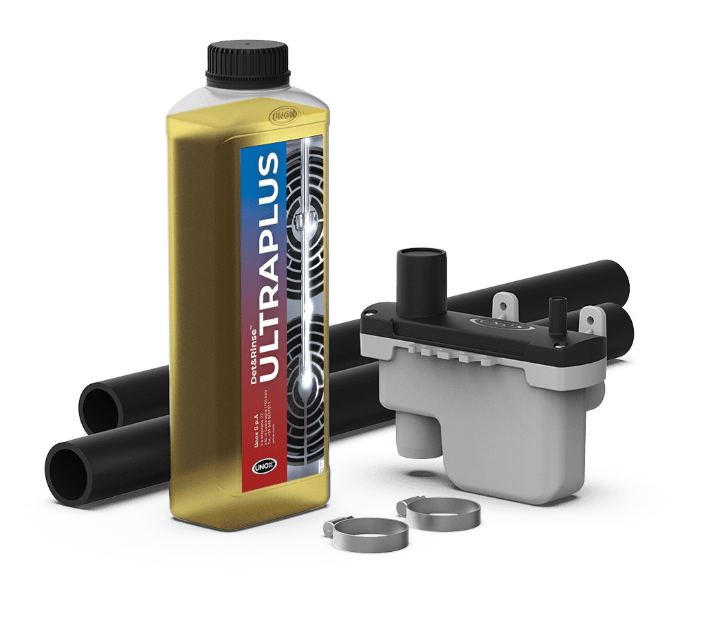 Unox Den innehåller alla nödvändiga delar för korrekt installation av en enda ugn och en flaska DET&Rinse™ ULTRAPLUS kem (1 liter) FN 1824, 8, II - ADR, begränsad mängd. XUC001-DRU.