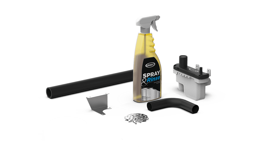 Unox Dette kit indeholder alt hvad du behøver for at installere en enkelt ovn, plus en flaske SPRAY&Rinse 750ml. XUC013.