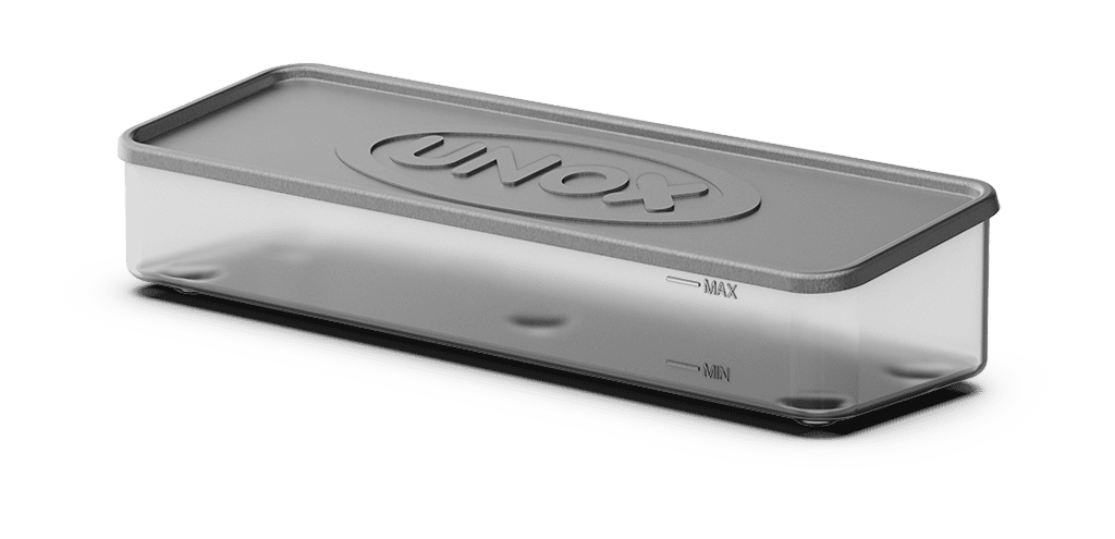 Unox Réservoir d'eau pour four positionné sur le comptoir. XC655.