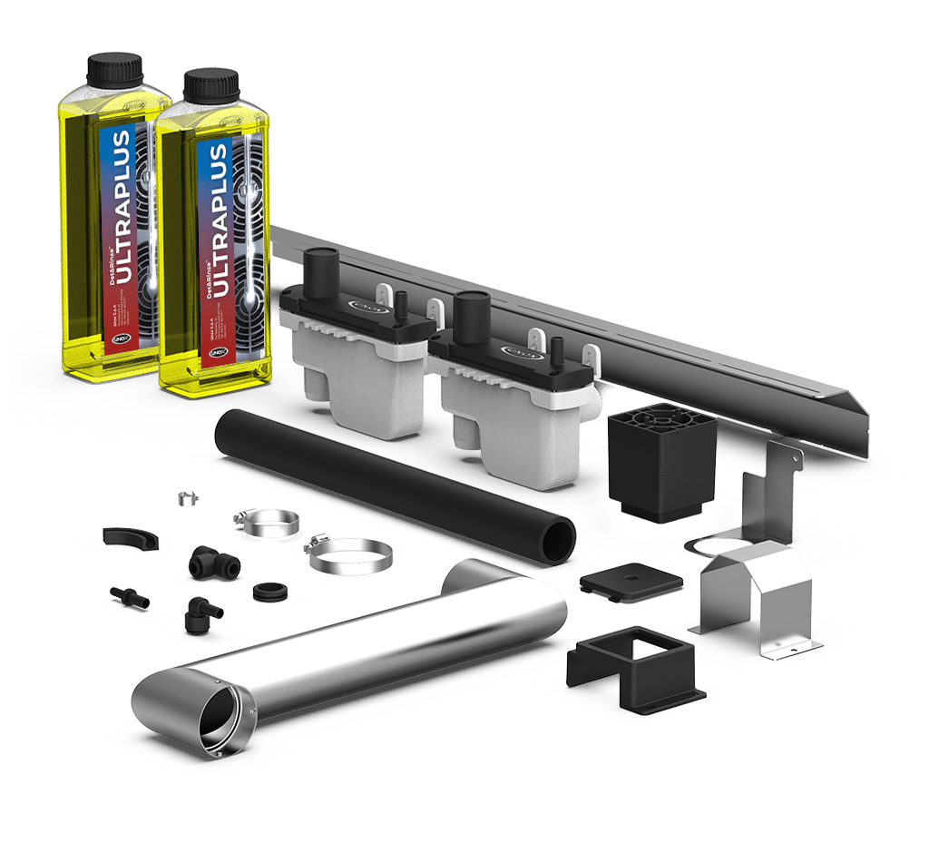 Unox Contient toutes les pièces nécessaires à l’installation correcte et le chevauchement de deux fours électriques et une bouteille de détergent DET&Rinse™ ULTRAPLUS (2 litres) UN 1824, 8, II - ADR quantité limitée. XEAQC-00E2-E-DRU.