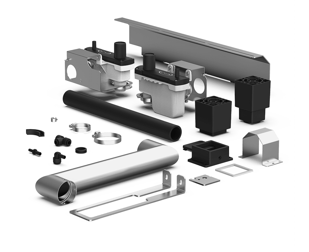 Unox Il contient toutes les pièces nécessaires à l’installation correcte et à la superposition de deux fours électriques. XECQC-0013-E.