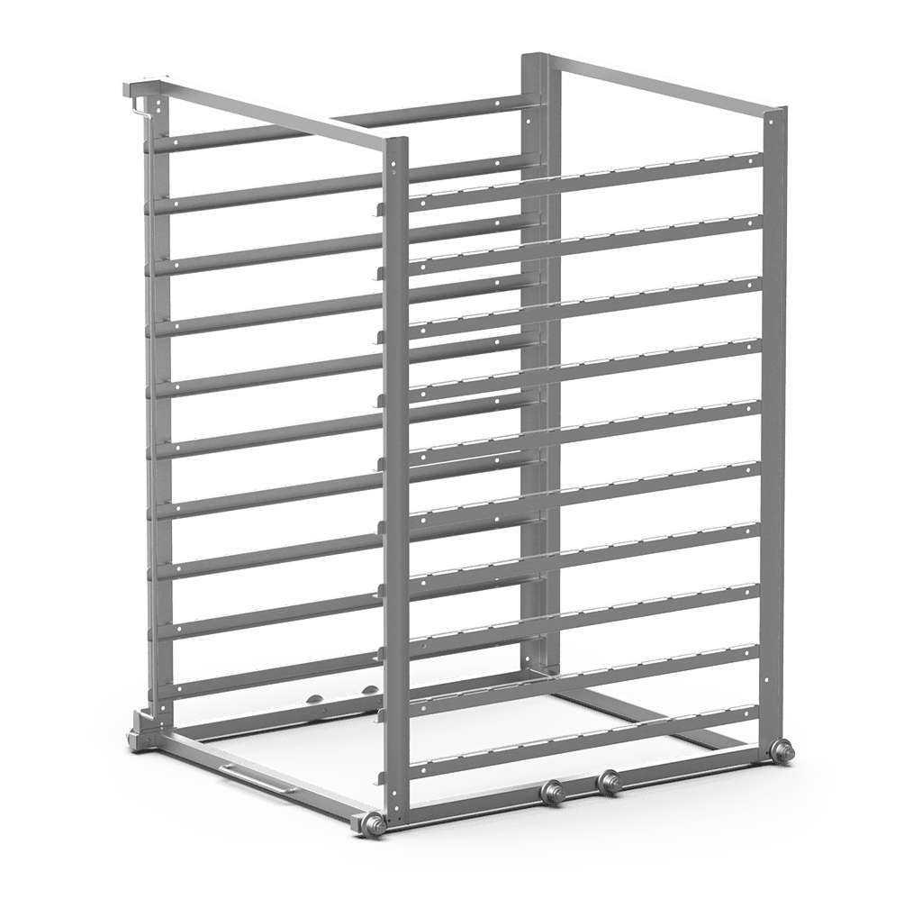 Unox Il permet le chargement et l’extraction rapide des plaques à pâtisserie, réduisant ainsi les heures d’ouverture des portes. XWDBA-1021.