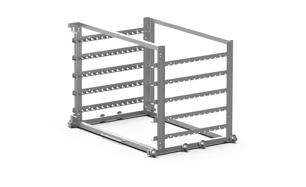 Unox Il permet le chargement et l’extraction rapide des plaques à pâtisserie, réduisant ainsi les heures d’ouverture des portes. XWLBA-05EU.