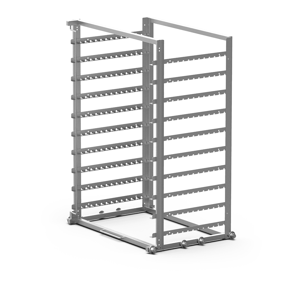 Unox Il permet le chargement et l’extraction rapide des plaques à pâtisserie, réduisant ainsi les heures d’ouverture des portes. XWLBA-10EU.