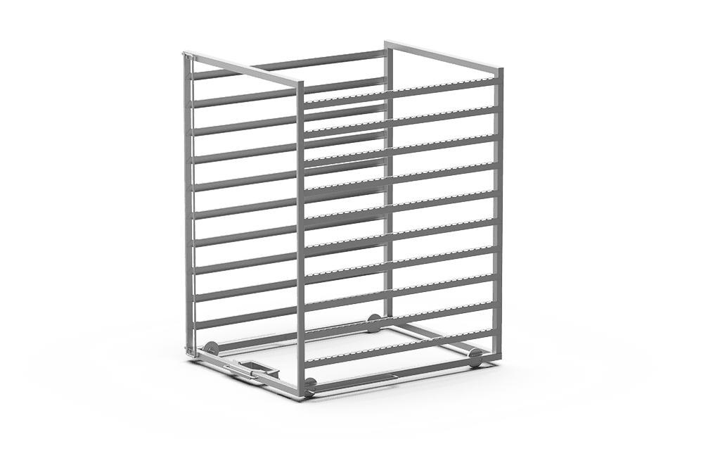 Unox Il permet le chargement et l’extraction rapide des plaques à pâtisserie, réduisant ainsi les heures d’ouverture des portes. XWVBC-1021.