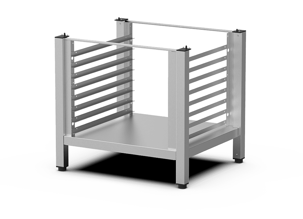 Unox Die praktische Halterung ist ideal, um Bleche sicher zu verstauen und bringt Ihren Ofen auf die perfekte Arbeitshöhe. XEKRT-08EU-H.