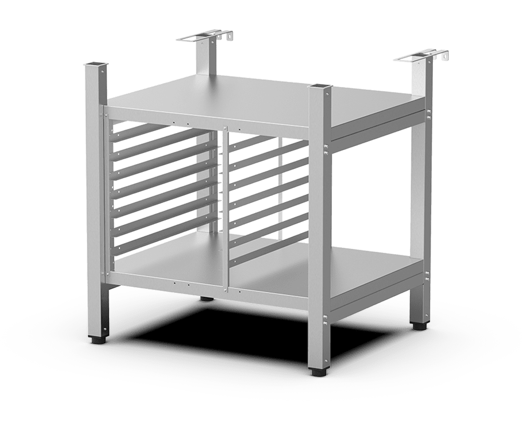 Unox Die praktische Halterung ist ideal, um Bleche sicher zu verstauen und bringt Ihren Ofen auf die perfekte Arbeitshöhe. XWARC-07EF-UH.