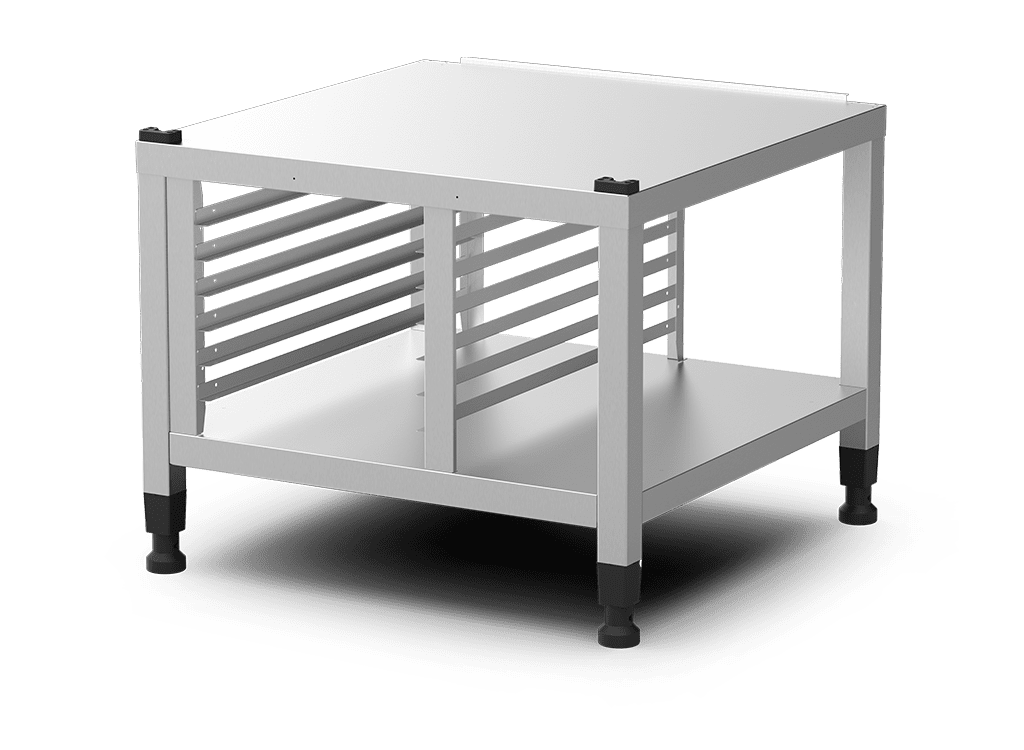 Unox Die praktische Halterung ist ideal, um Bleche sicher zu verstauen und bringt Ihren Ofen auf die perfekte Arbeitshöhe. XWLRA-06EF-H.