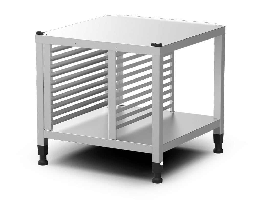 Unox Die praktische Halterung ist ideal, um Bleche sicher zu verstauen und bringt Ihren Ofen auf die perfekte Arbeitshöhe. XWLRA-10EF-U.