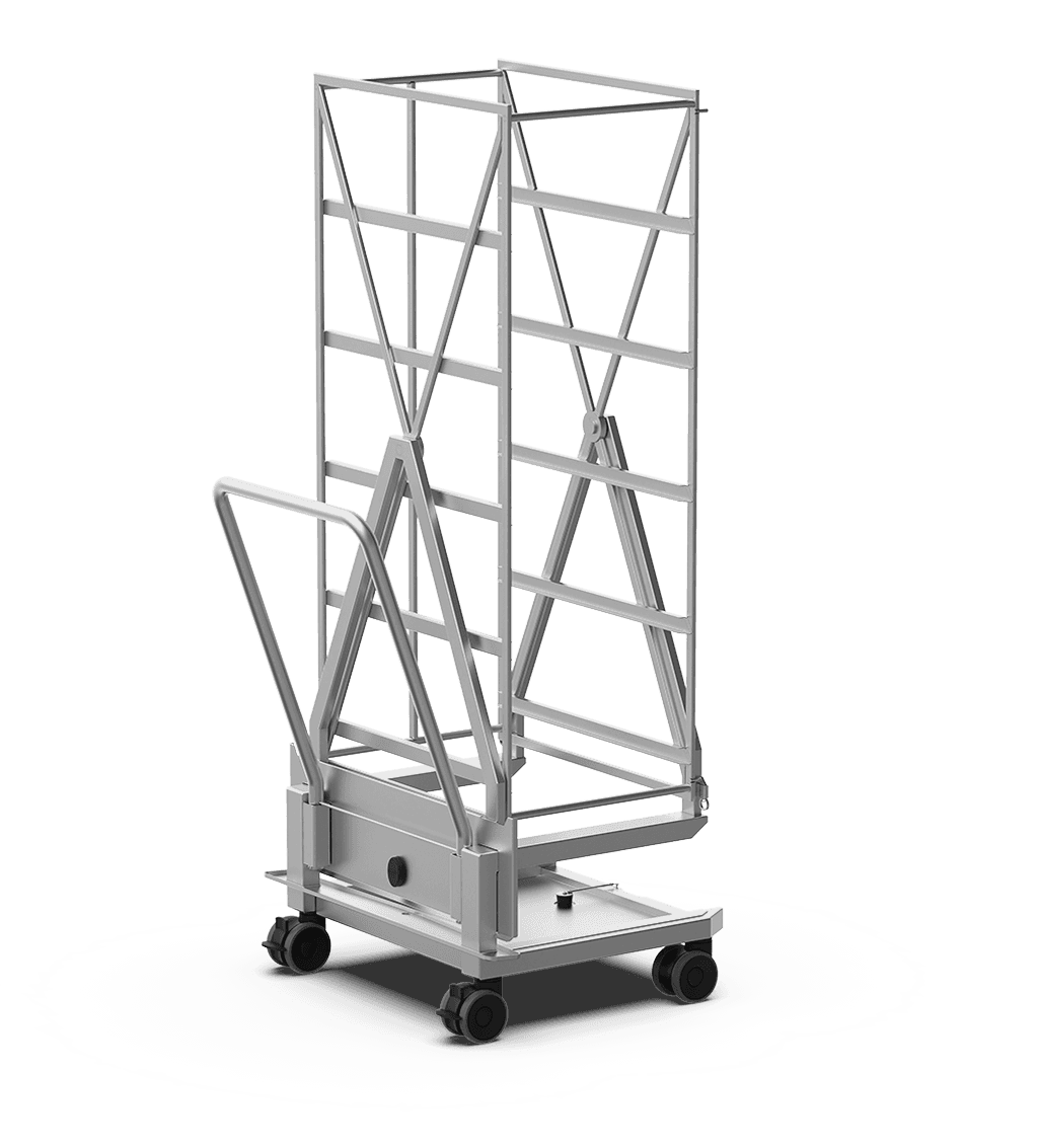 Unox Trolley to cook and cool leavened goods with the tray-flipping system. Structure made of AISI 316L steel. XEBTL-05PN.