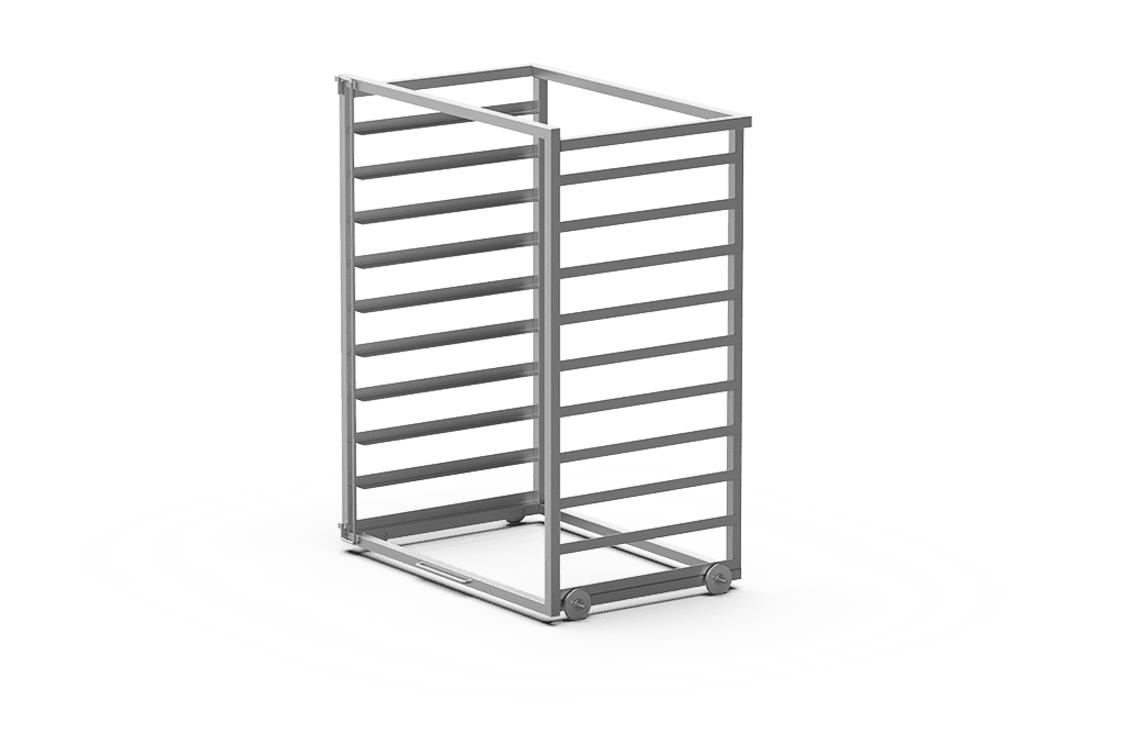 Unox Il permet le chargement et l’extraction rapide des plaques à pâtisserie, réduisant ainsi les heures d’ouverture des portes. XWBBC-10EU.