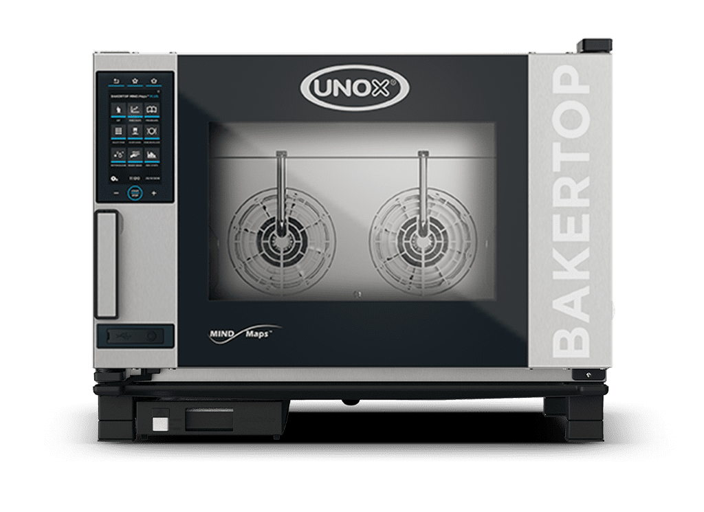 4 trays 600x400 Render of UNOX BAKERTOP MIND.Maps™ PLUS commercial combi oven XEBC-04EU-EPLM.