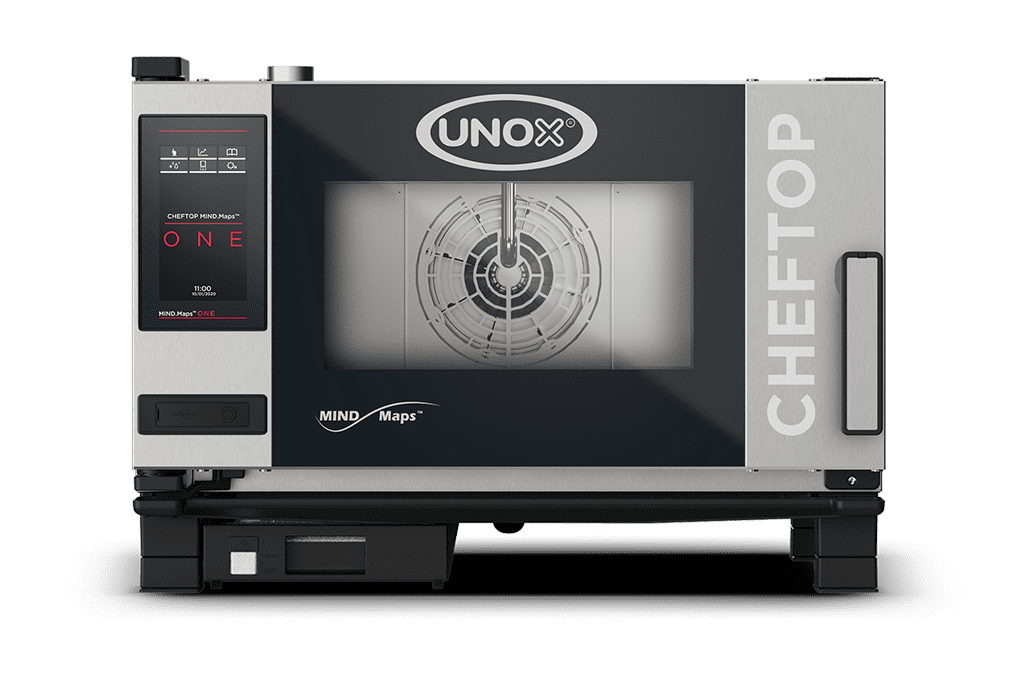 3 vsuvů GN 1/1 Obrázek profesionální konvektomat UNOX CHEFTOP MIND.Maps™ ONE XEVC-0311-E1RM.