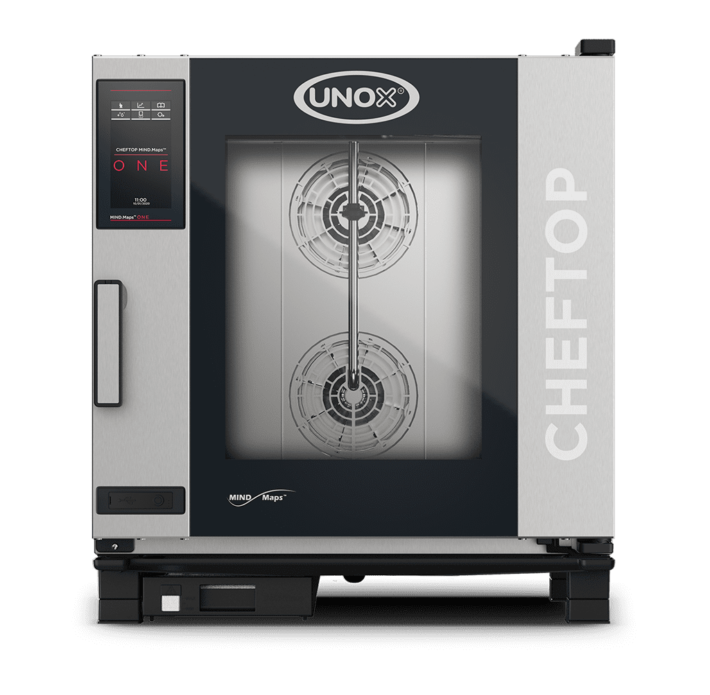 7 trays GN 1/1 Render of UNOX CHEFTOP MIND.Maps™ ONE commercial combi oven XEVC-0711-E1LM.
