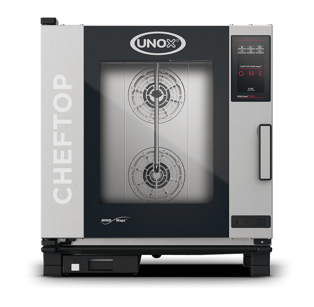 7 vsuvů GN 1/1 Obrázek profesionální konvektomat UNOX CHEFTOP MIND.Maps™ ONE XEVC-0711-E1RM.