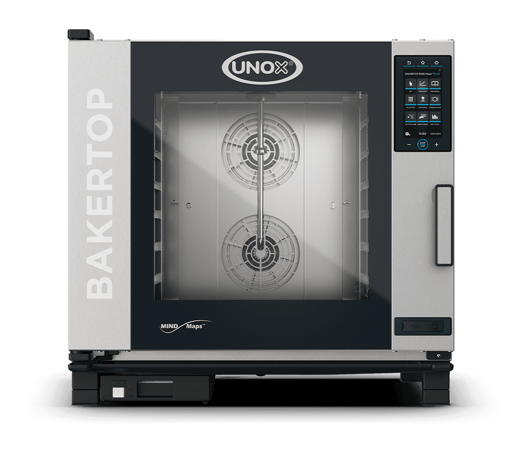 6 trays 600x400 Render of UNOX BAKERTOP MIND.Maps™ PLUS commercial combi oven XJBC-06EU-EPRM.