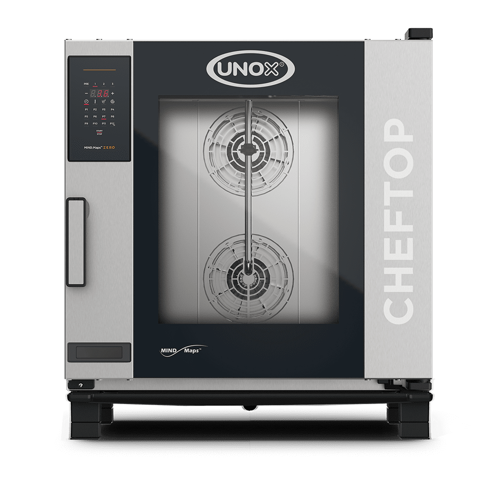 7 盘 GN 1/1 UNOX CHEFTOP MIND.Maps™ ZERO 商用湿度对流烤箱效果图 XEVC-0711-EZLM.