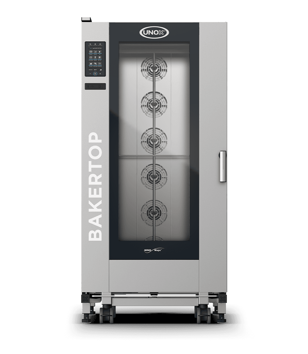 16 trays 600x400 Render of UNOX BAKERTOP MIND.Maps™ BIG PLUS commercial trolley combi oven XJBL-16EU-DPRS.