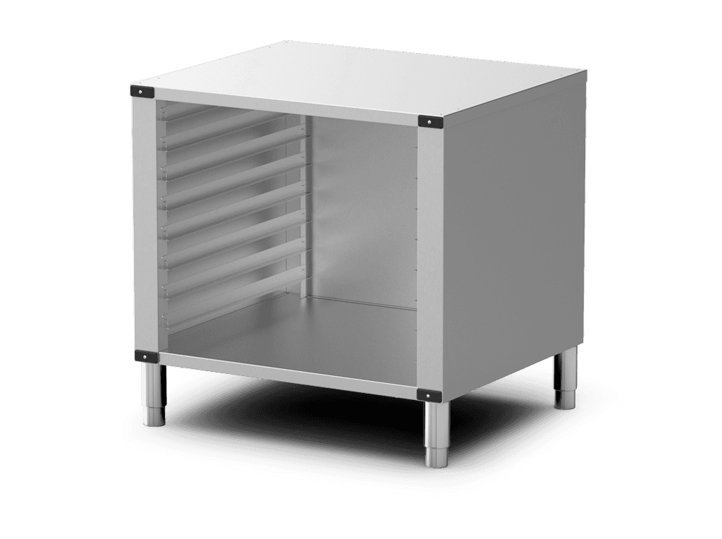 Unox The multifunctional support ideal for storing trays safely and place your oven at the perfect height to work. XANRA-08FS-H.