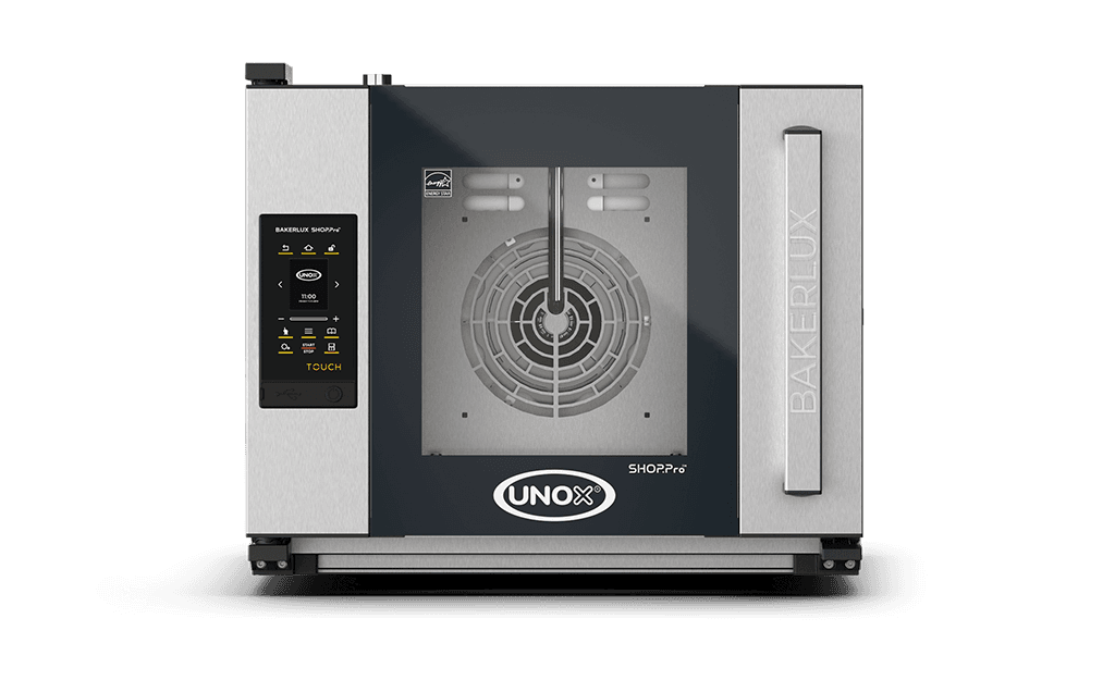 4 teglie 460x330 Render forno a convezione professionale con umidità UNOX BAKERLUX SHOP.Pro™ TOUCH XEFR-04HS-ETRV.