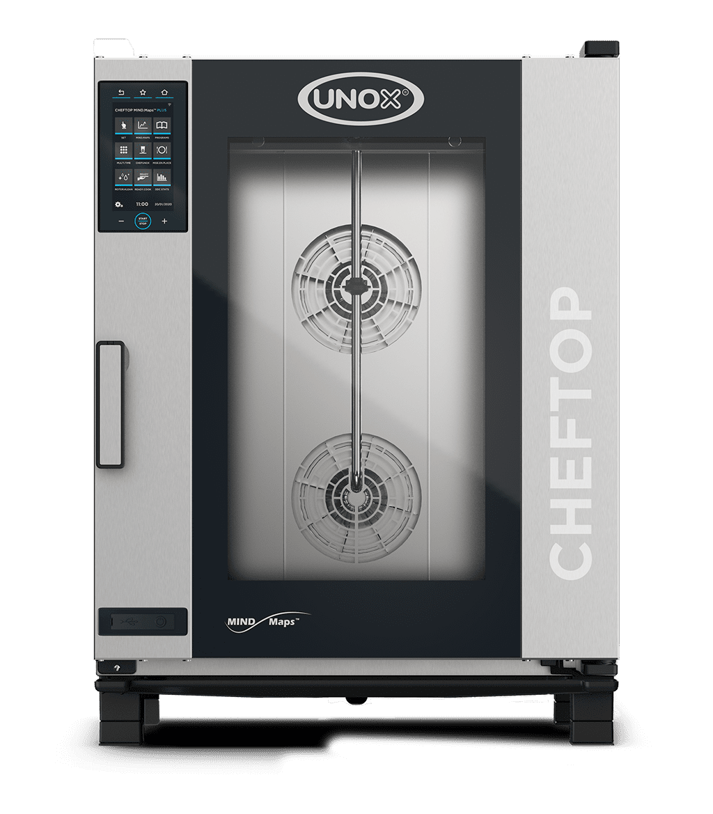 10 teglie GN 1/1 Render forno professionale combinato UNOX CHEFTOP MIND.Maps™ PLUS XEVC-1011-EPLM.
