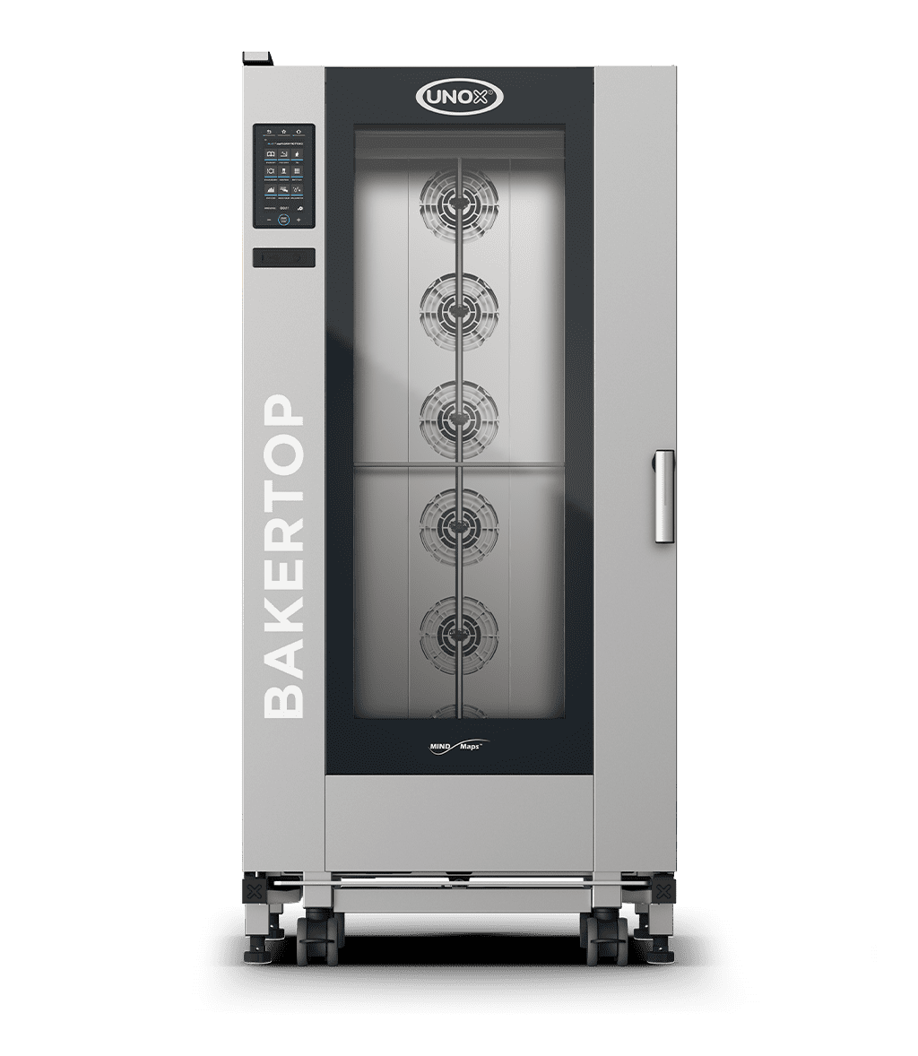 16 niveaux 600x400 Rendu du four mixte professionnel avec chariot UNOX BAKERTOP MIND.Maps™ BIG PLUS XEBL-16EU-DPRS.