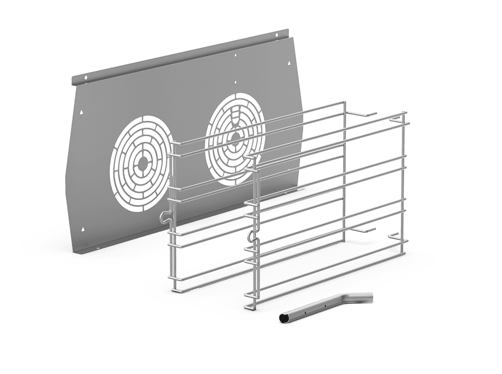 Unox Contiene todas las partes necesarias para la instalación de soportes laterales que permiten utilizar bandejas 660x460 en lugar de 600x400. XC675.