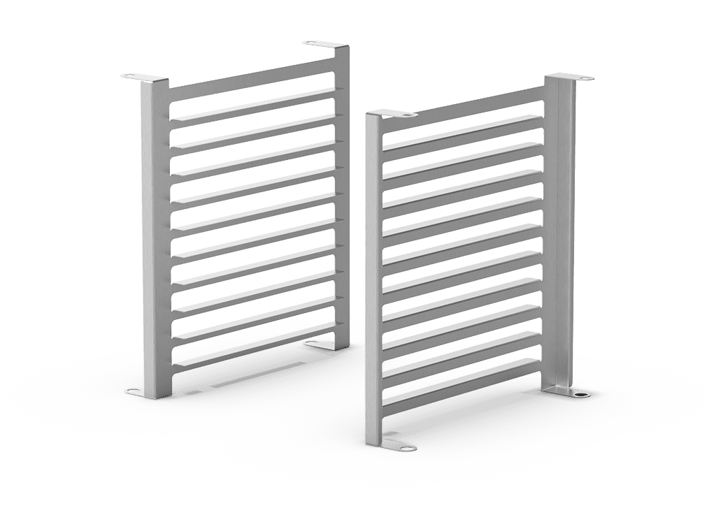 Unox Contém todas as partes necessárias para a instalação de suportes laterais que permitem utilizar bandejas GN1/2 no lugar das 460x330. XUC086.