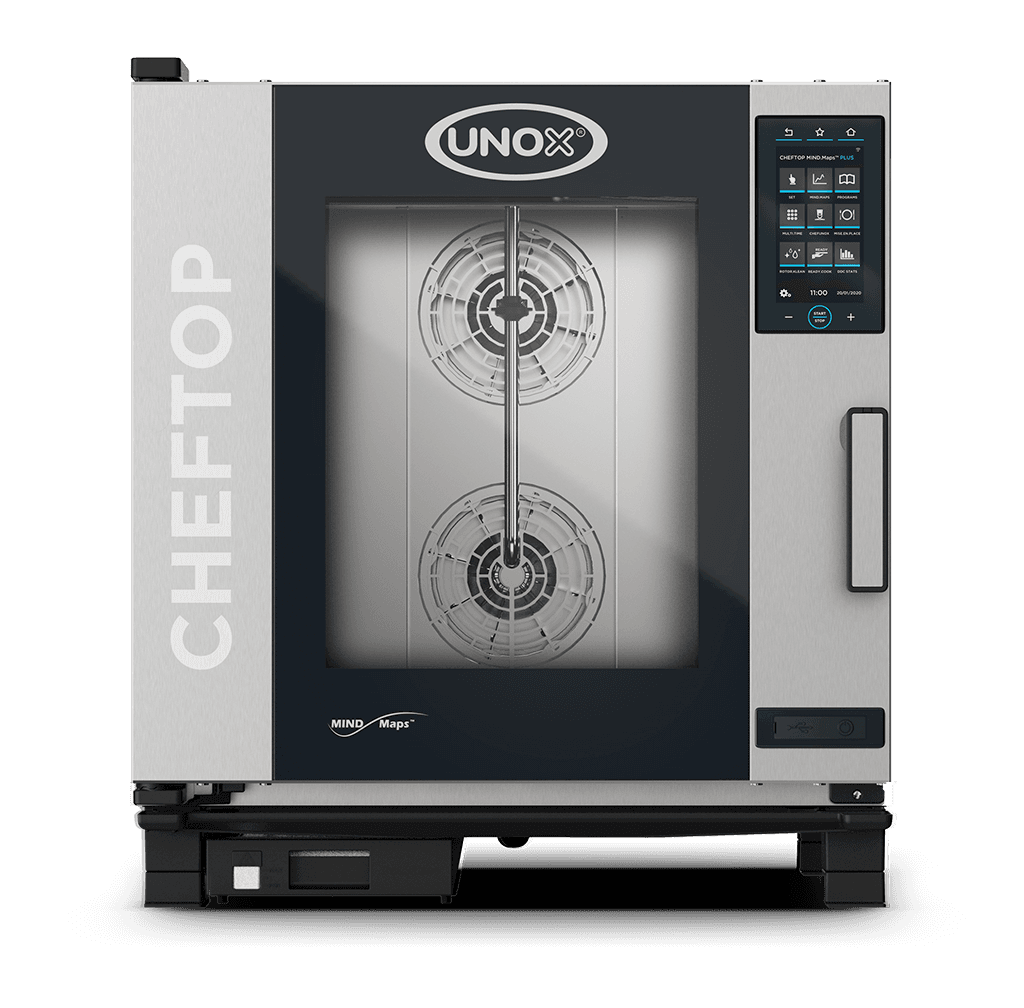 7 vsuvů GN 1/1 Obrázek profesionální konvektomat UNOX CHEFTOP MIND.Maps™ PLUS XEVC-0711-EPRM-MS.