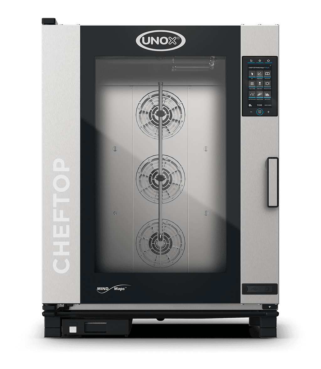 10 vsuvů GN 2/1 Obrázek profesionální konvektomat UNOX CHEFTOP MIND.Maps™ PLUS XEVC-1021-EPRM.