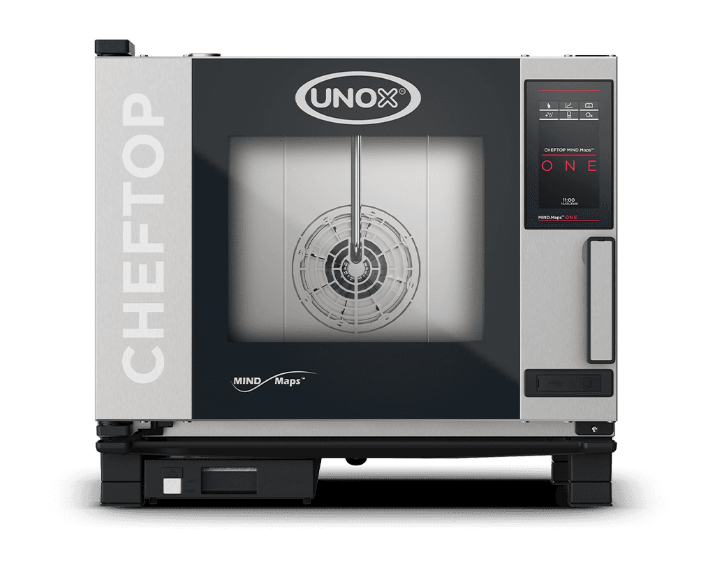 5 trays GN 1/1 Render of UNOX CHEFTOP MIND.Maps™ ONE commercial combi oven XEVC-0511-E1RM-LP.