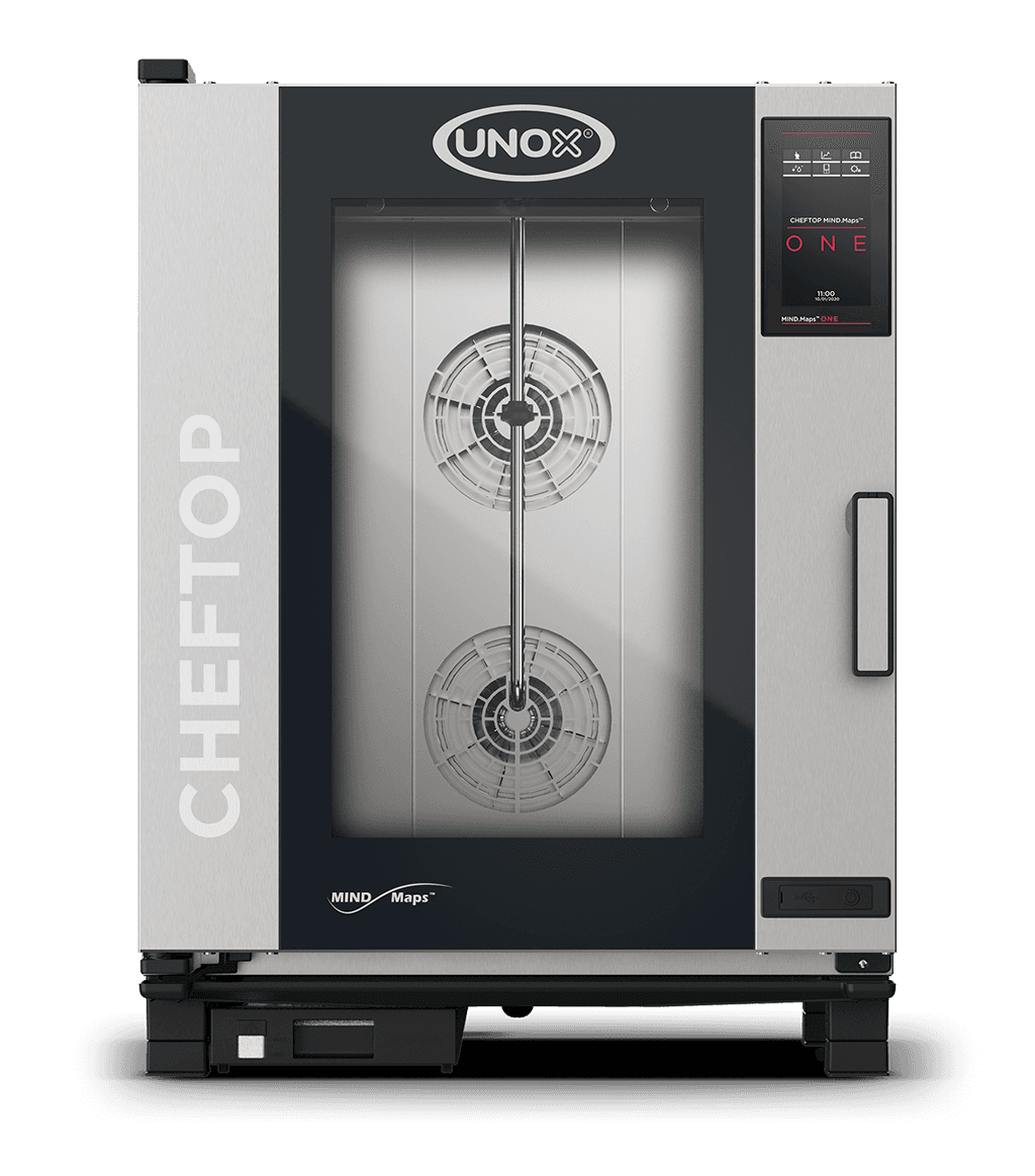 10 trays GN 1/1 Render of UNOX CHEFTOP MIND.Maps™ ONE commercial combi oven XEVC-1011-E1RM.