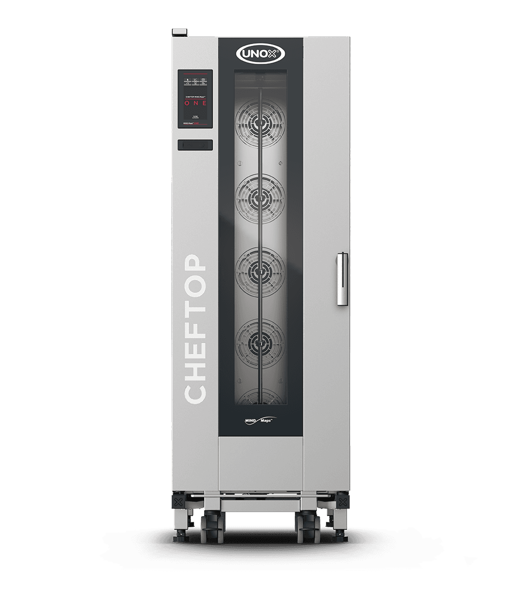 20 trays GN 1/1 Render of UNOX CHEFTOP MIND.Maps™ BIG ONE commercial trolley combi oven XECL-2013-E1RS.
