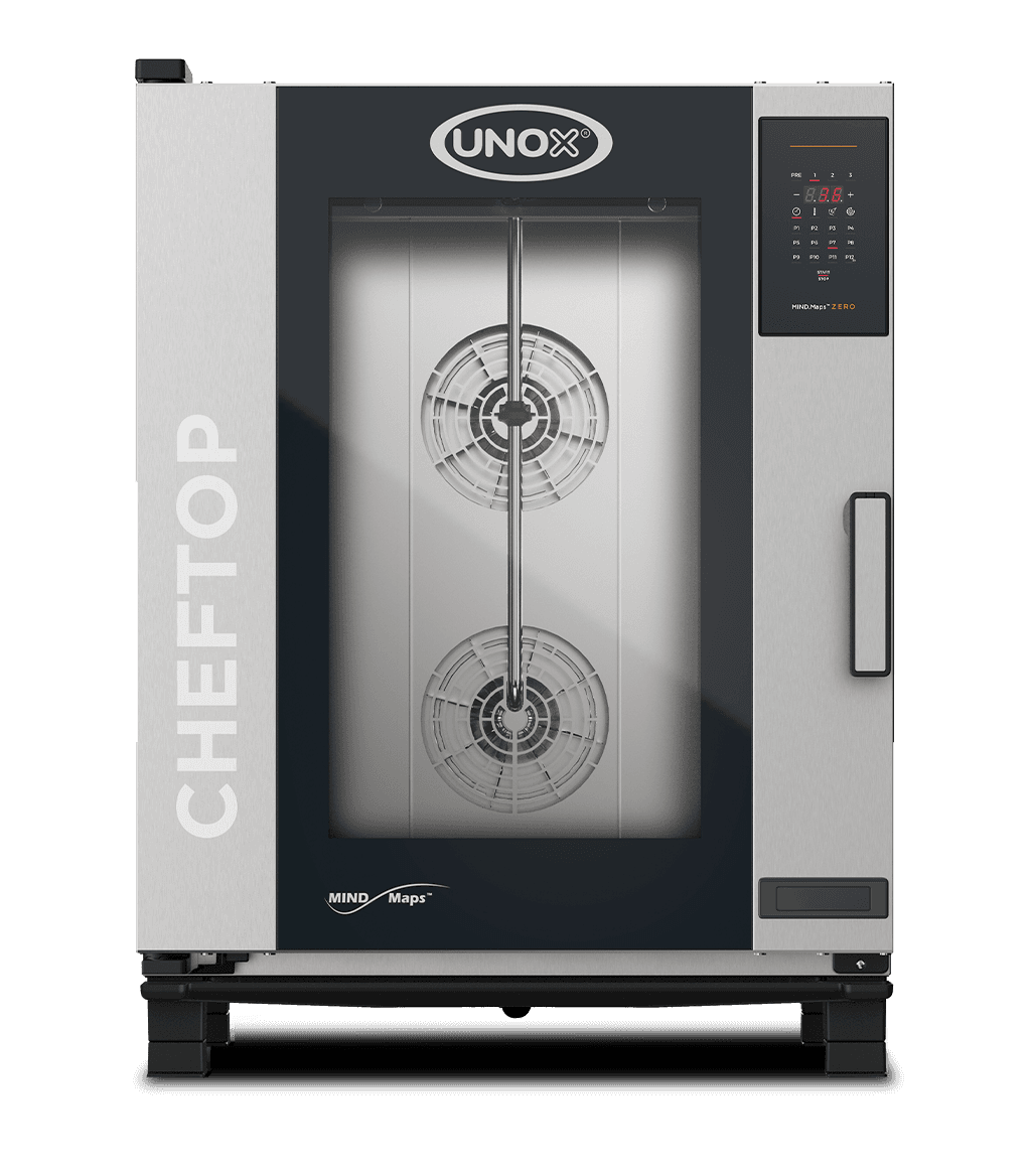 10 trays GN 1/1 Render of UNOX CHEFTOP MIND.Maps™ ZERO commercial convection with humidity oven XEVC-1011-EZRM.
