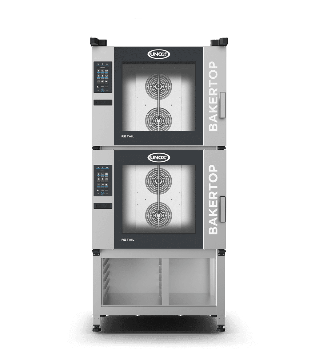 12 plåtar 600x400 Render av professionell butiksbakugn BAKERTOP RETAIL XETC-12EU-YPRMN.