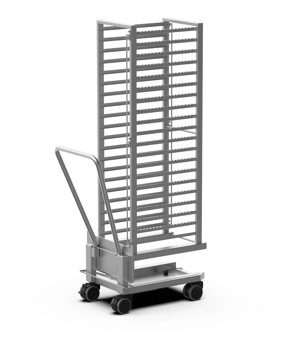 Unox Tray-houder trolley gemaakt van corrosiebestendig AISI 316L staal. XECTL-2013.