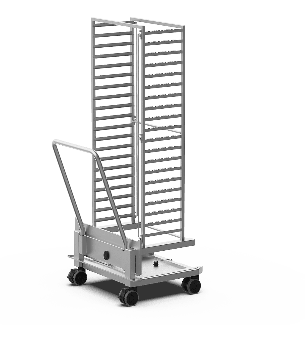 Unox Tray-houder trolley gemaakt van corrosiebestendig AISI 316L staal. XEVTL-2011.