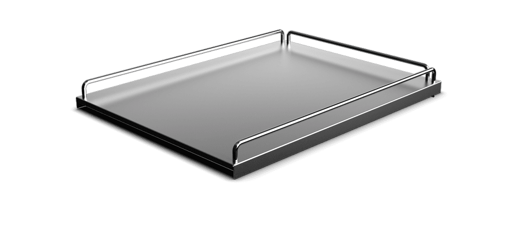 Unox Practical stainless steel tabletop for convenient storage on the top of the unit. XUC290.