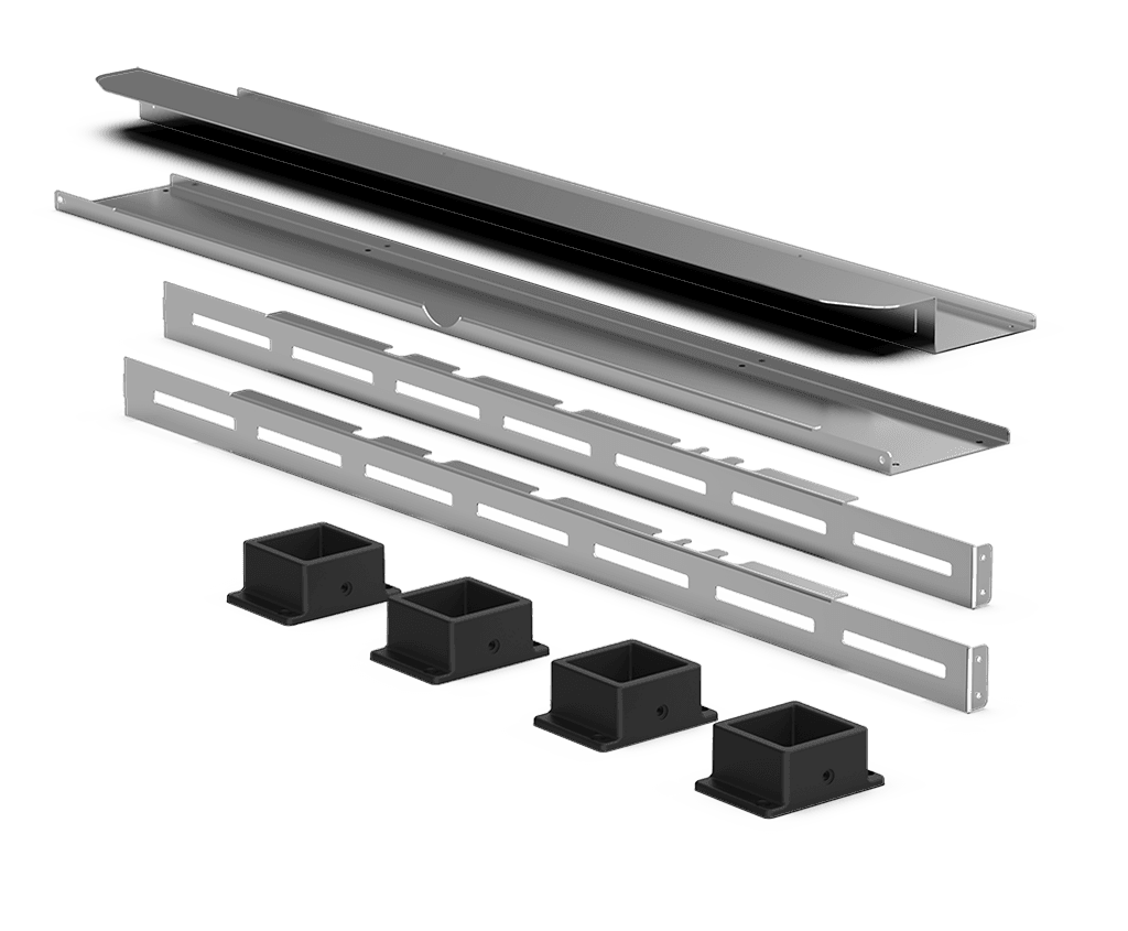 Unox It includes all the necessary parts for the correct installation of stacked BAKERTOP, DECKTOP and LIEVOX. To be used also to stack 2 DECKTOP ovens with a stand. XUC061.