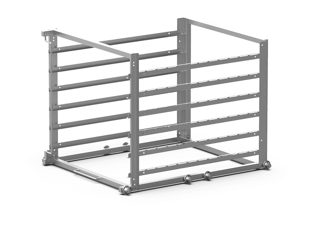 Unox It allows rapid loading and extraction of the trays, reducing the amount of time the door is open. XWDBA-0621.