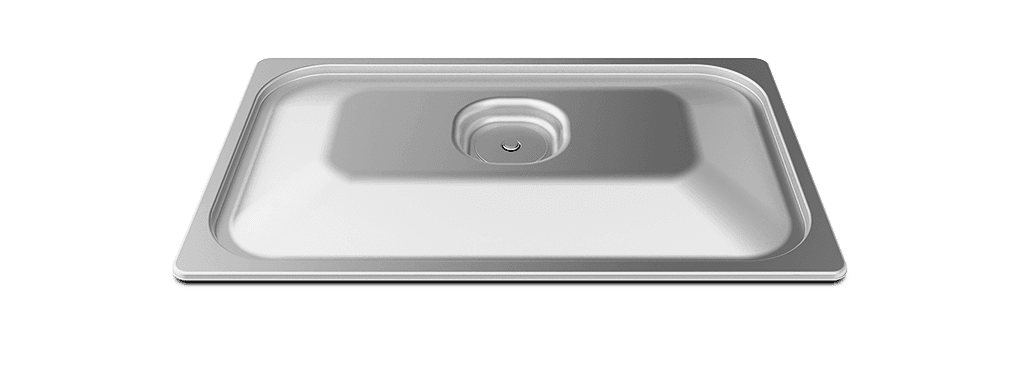 Unox Stainless-steel lid with food-safe silicone gasket. TG110.