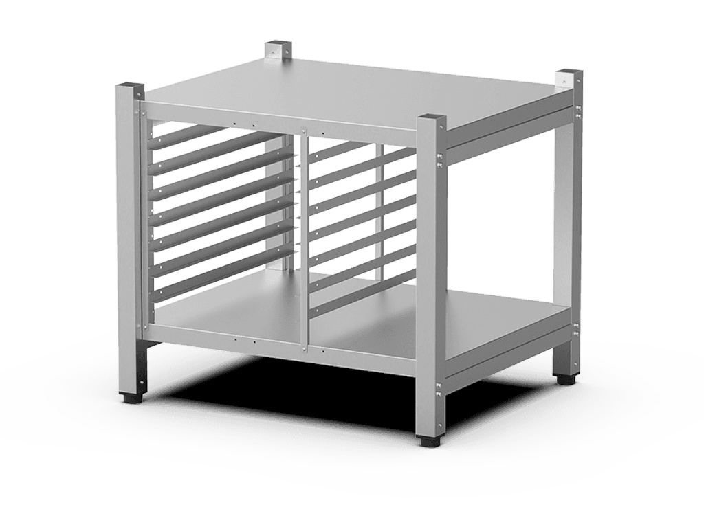Unox De multifunctionele steun is ideaal om bakplaten veilig op te bergen en uw oven op de perfecte hoogte te plaatsen om te werken. XWARC-07EF-H.